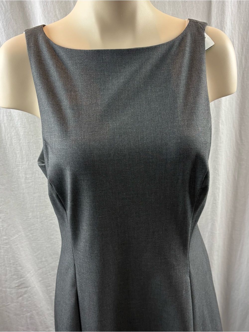 Babaton Gardenia Heather  Charcoal Sleeveless Boatneck Midi Dress 10 - Picture 12 of 15